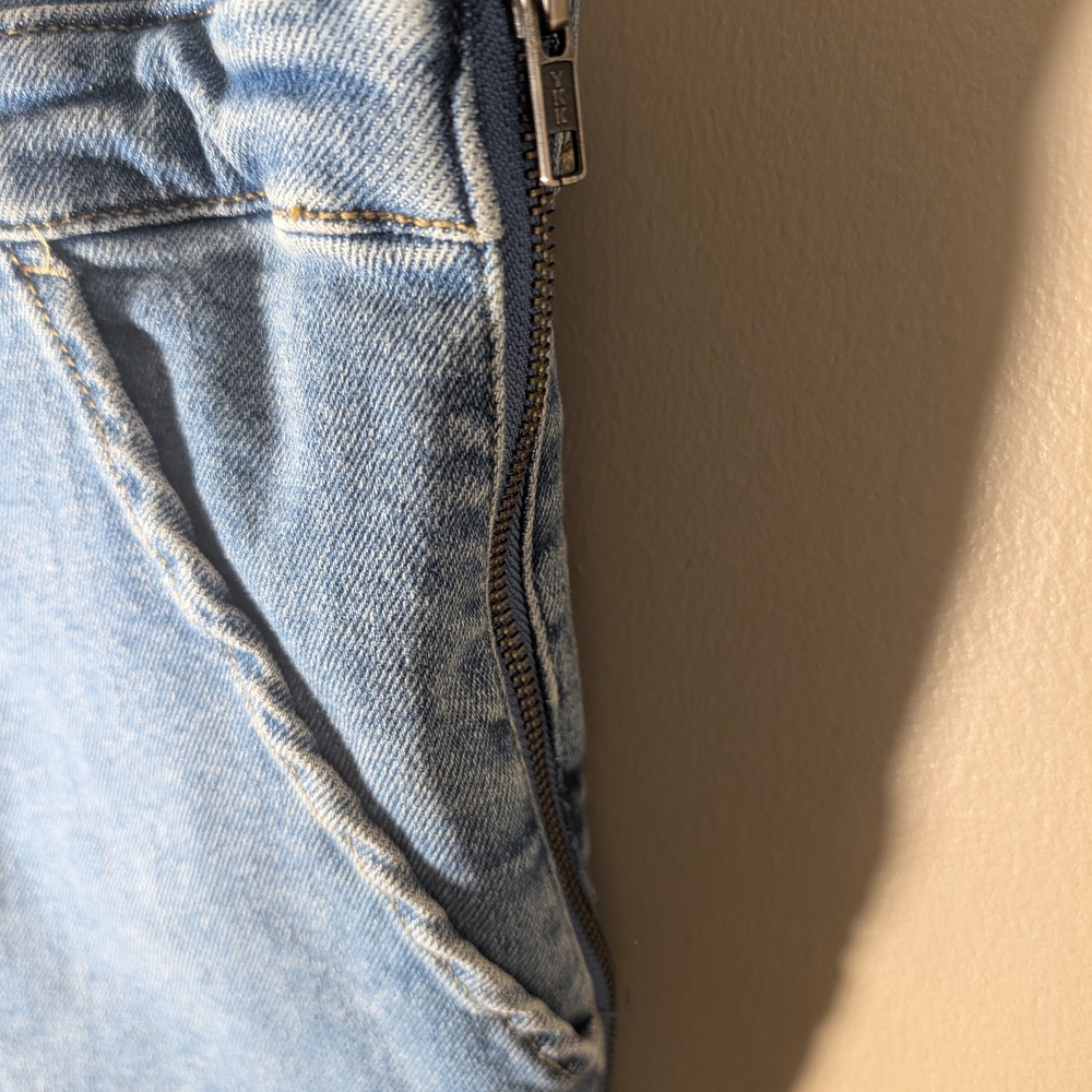 Ava & Viv 20W Denim Overalls With Ankle Slits & Side Zipper Stretchy - Picture 12 of 14